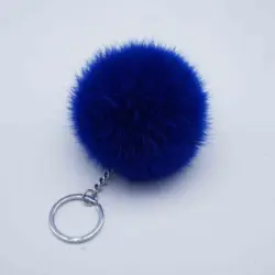 Wholesale Multicolor Good price cute all sizes real rabbit ball fur Pom Pom keychain as purse charm decoration