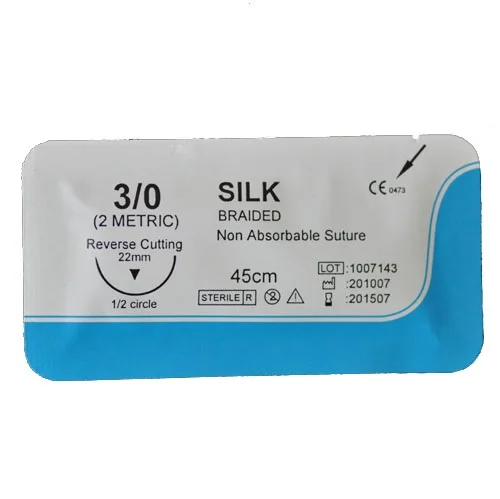 Medical monofilament polyamide nylon surgical sutures thread with needle