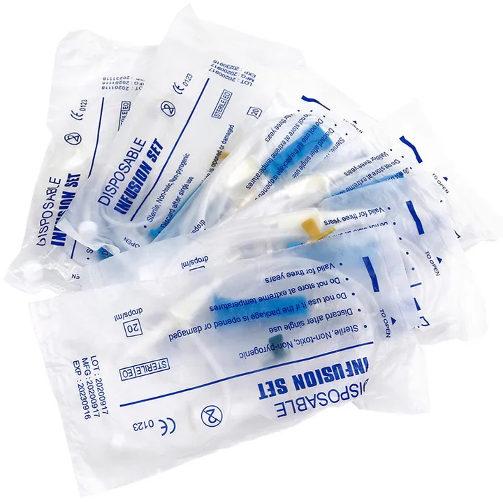 Nonmedical veterinary disposable infusion set for animal hanging water and dribbling with needle individual packing