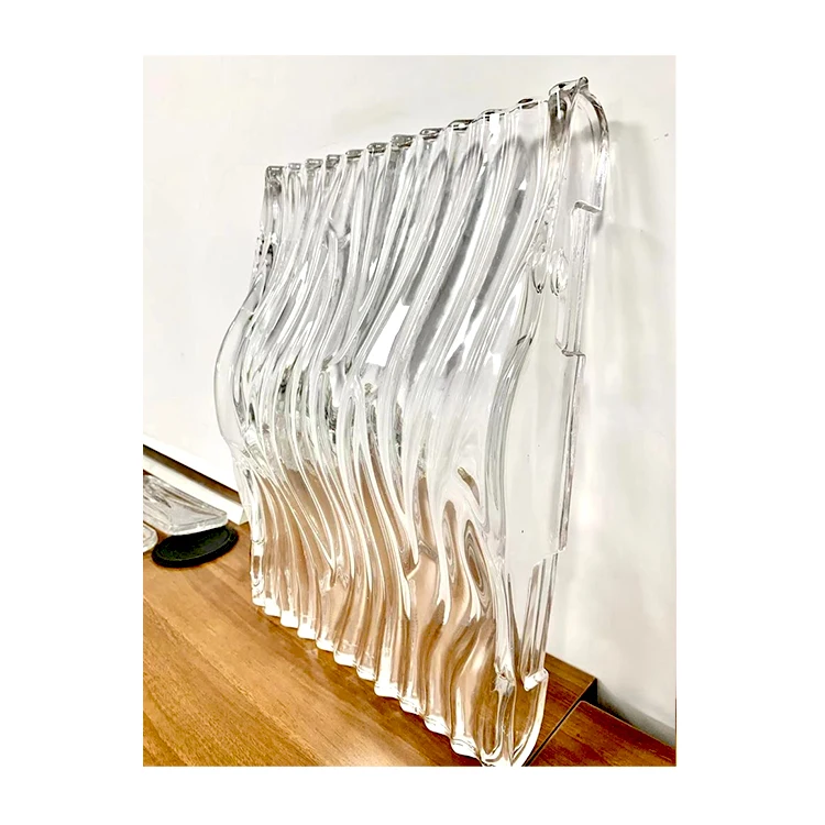 Ultra Clear Glass Brick Wave Water Pattern Arts And Crafts Decorative Glass Blocks Bricks Pieces Crystal Solid Color Glass Brick