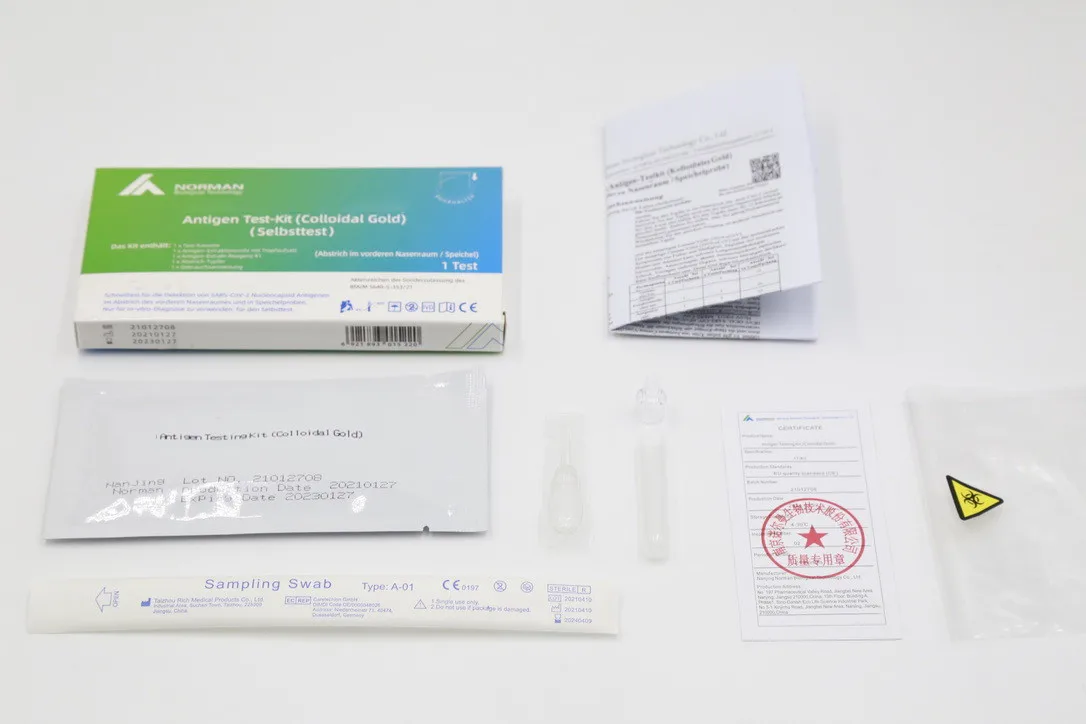 Тест PEi прошел BfArM перечисленный передний носовой тампон слюна комбо набор для самостоятельного тестирования