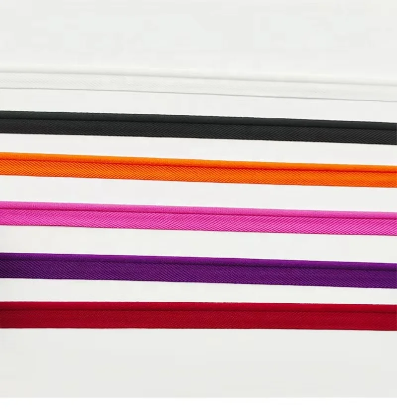 High Quality Manufacturer Custom 10mm Satin Piping Insertion Cord Flange Bias Binding Tape for Home Textiles and Clothing