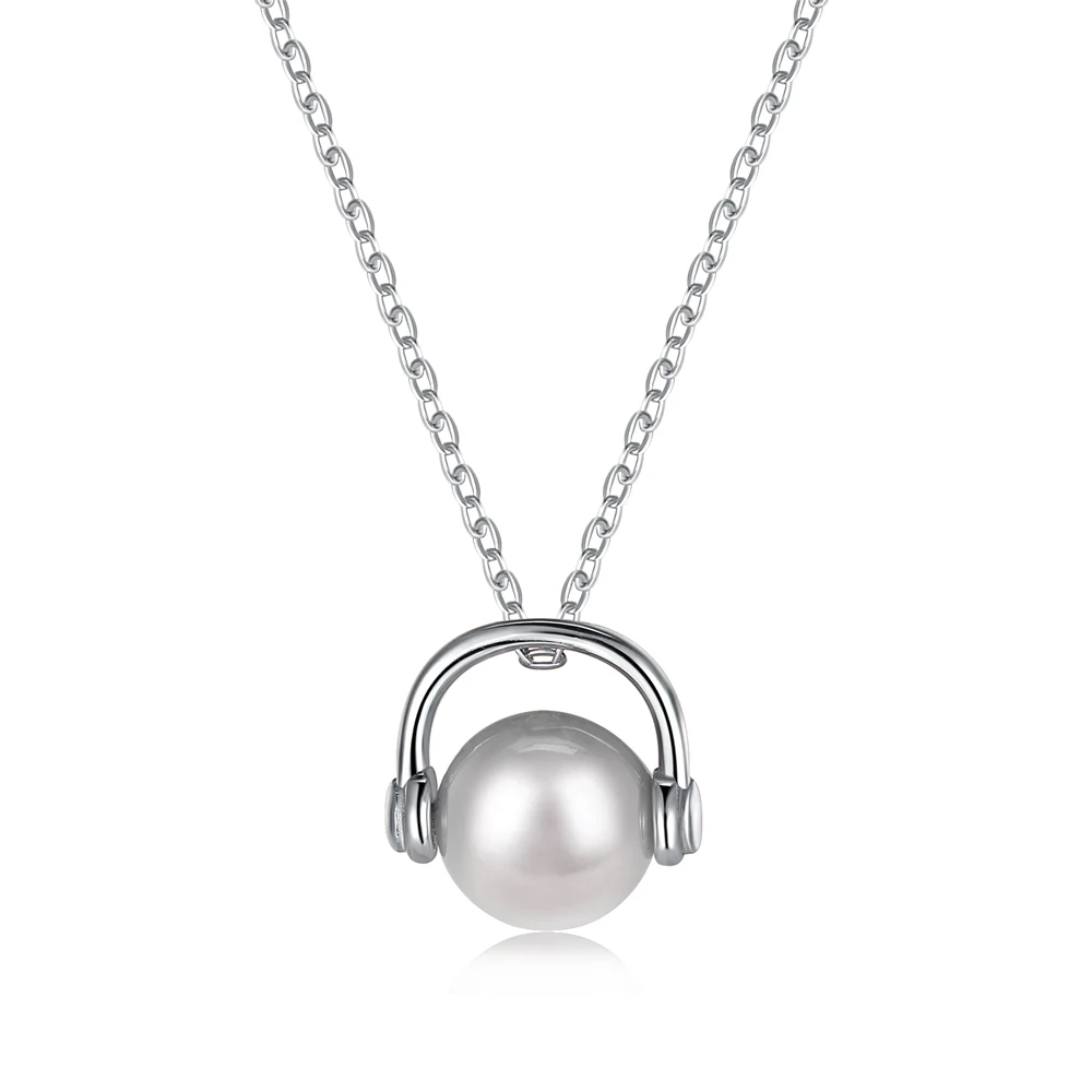 Жемчужные ожерелья Dylam жемчужные покрытые розовым золотом ювелирные изделия из серебра 925 пробы модные с жемчужными подвесками для наушников