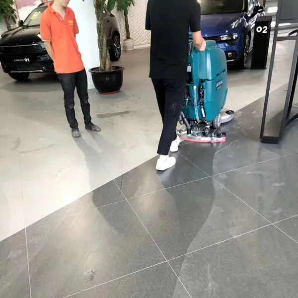 China Certificate China electrical ceramic auto scrubber with squeegee floor washing cleaning machine