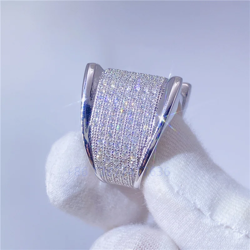  USA hot sale 925 sterling silver mens moissanite iced out lab created diamond