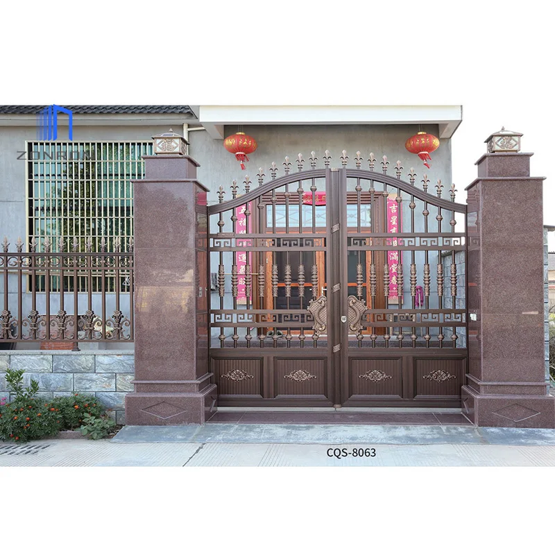 Zonron High Quality Custom Free Cad Design Luxury Automatic Motor Opening Sliding Folding Automatic Gate Modern