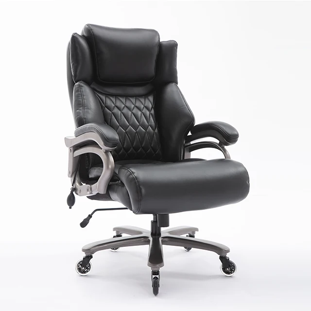 Большой и высокий офисный стул 400LBS с высокой спинкой, кресло для руководителя, компьютерное кресло, регулируемые откидные руки