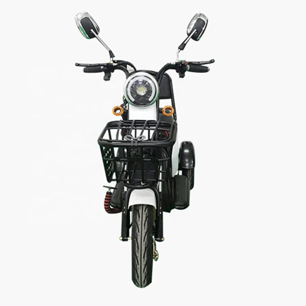 500W 25KM/H 10inch cheap Simple shopping three wheel moped adult obese old people travel stable electric tricycle with basket