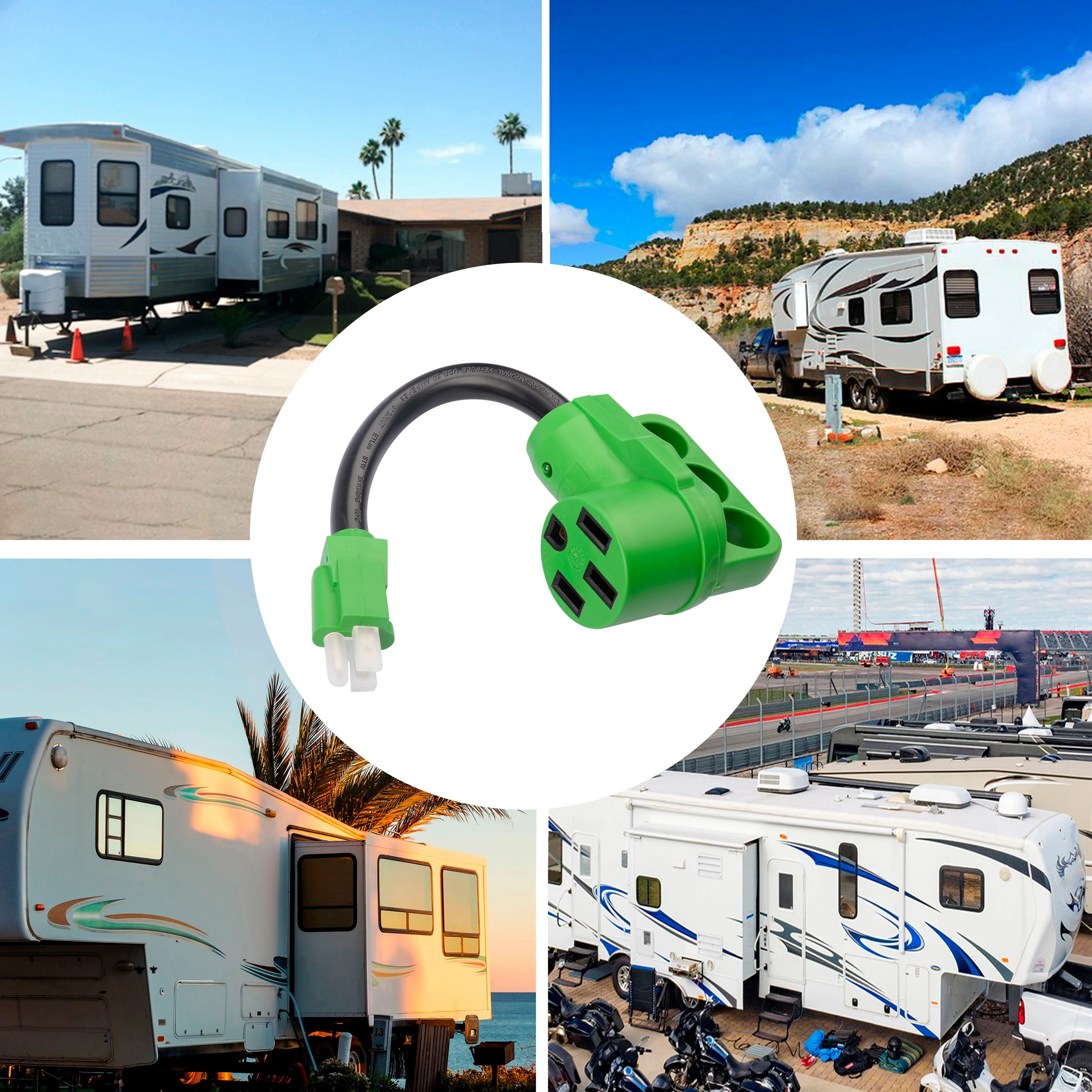 SS2 50 Amp Generator Cord 25 Feet NEMA 14-50p to SS2-50R Generator Emergency Power Cord, STW 6/3 + 8/1 AWG, 125/250V