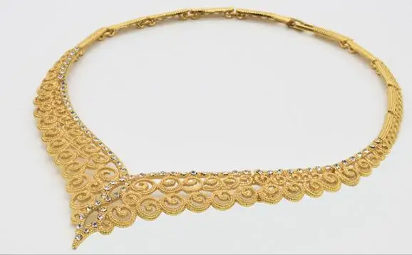 brazilian jewelry set 18k gold plated women necklace earrings bracelet ring 4pcs jewelry complete set for wedding bridal