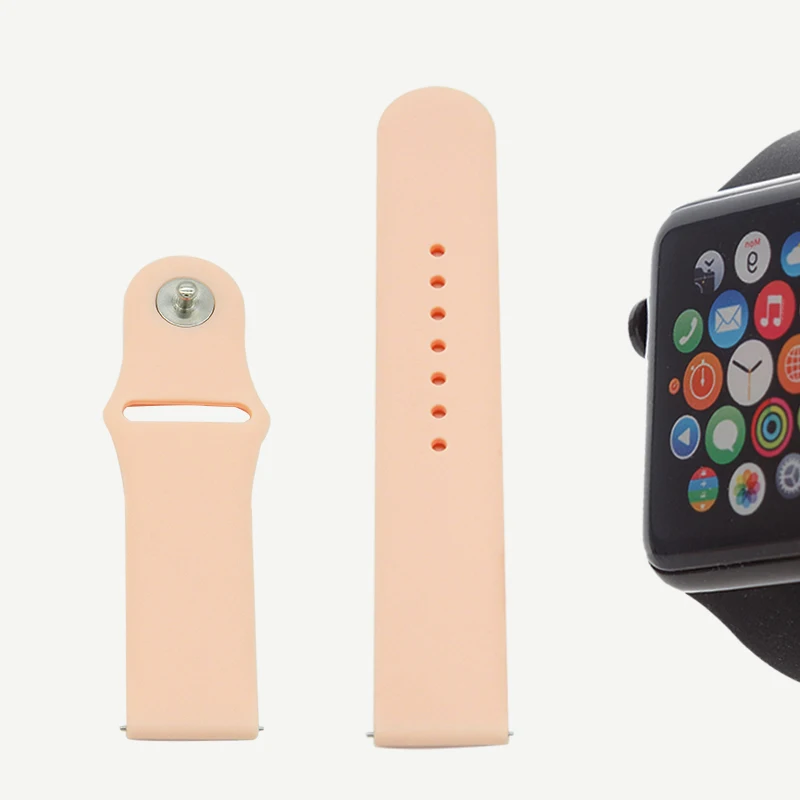 20/22MM High-end Style Silicone Sports Strap Universal Solid Color Strap for Smart Watch Strap for Fit bit Wrist Watch