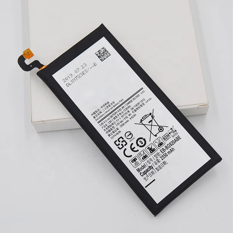 
Wholesale lithium ion polyme cell phone battery 2550mAh 3.85V battery for s6 