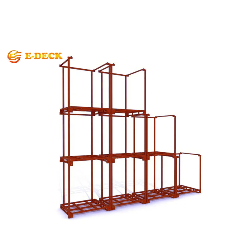 Warehouse heavy duty powder coat steel safe stackable steel nestainer pallet rack