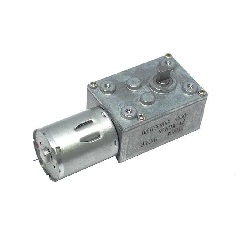ET-WGM46 12v dc motor low rpm 24v dc motor gearbox worm gear motor dc