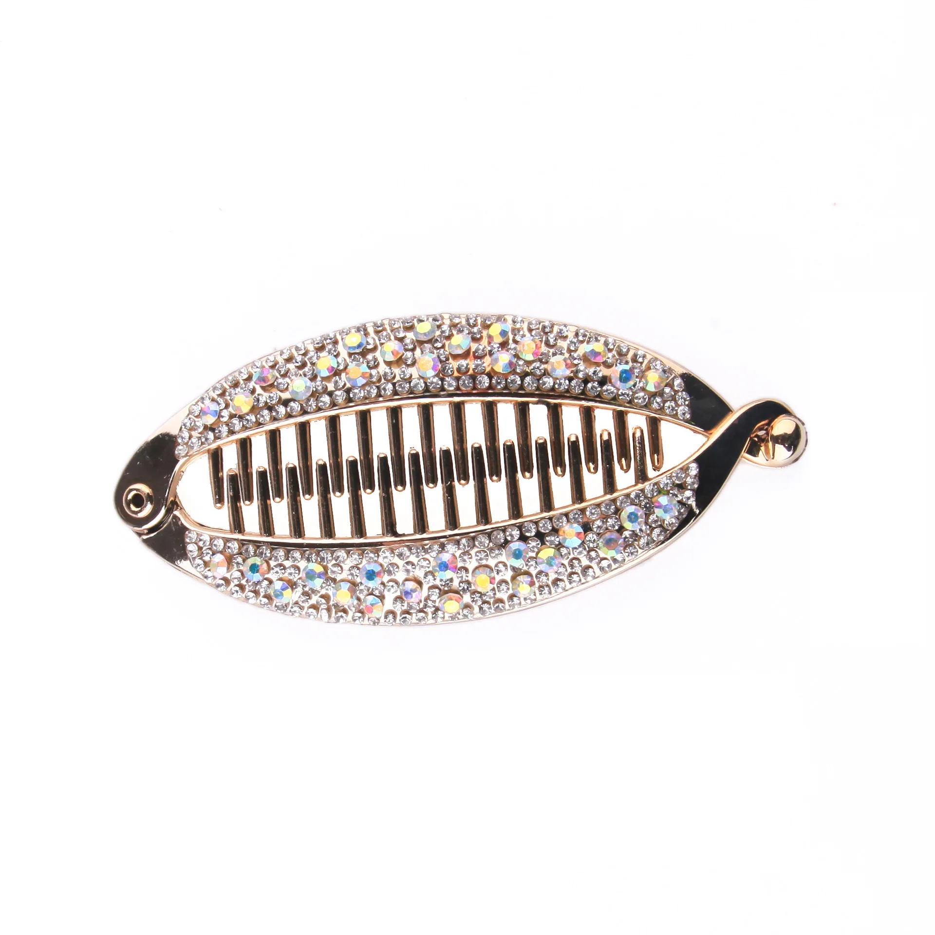 Creative Popular Rhinestone Fish Clip Banana Clip Hairpin for Women Girls