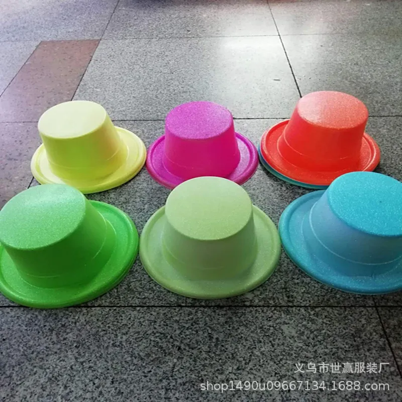 Cheap Novelty Hats Neon Colors Plastic Party Hats Gangster Mafia Style for Neon Party