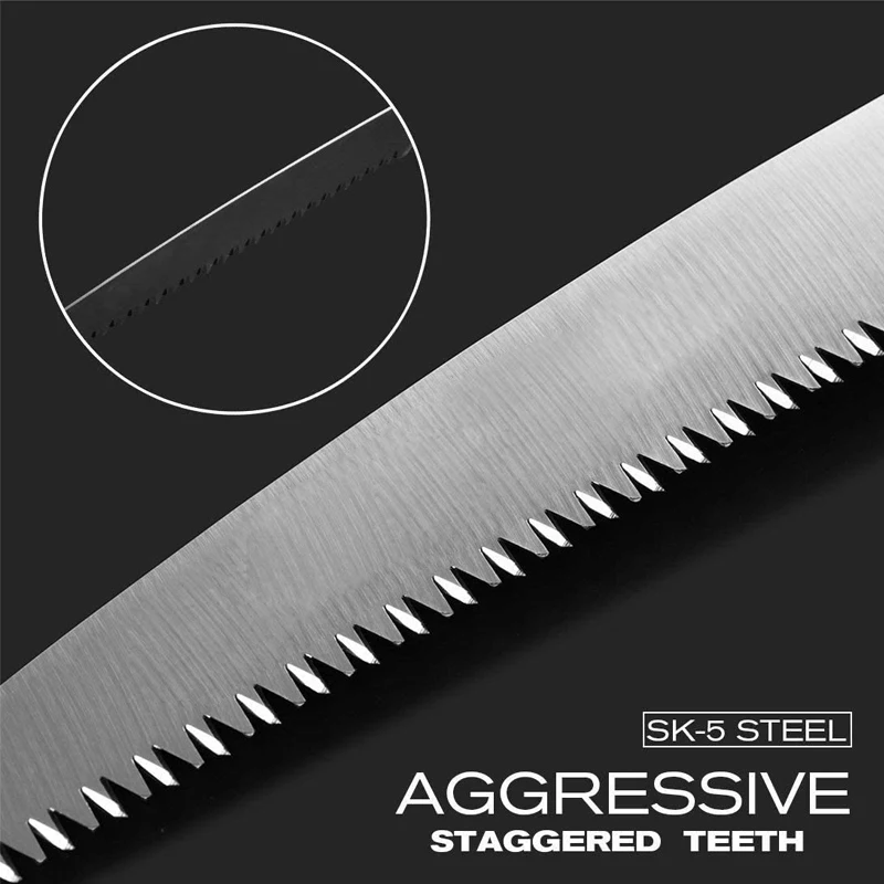 Professional Ultra Smooth Sharp Sawing Long Blade Wood Camping Trimming Hand Saw High Quality SK-5 Steel Folding Pruning Saw