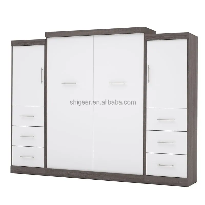 twin murphy bed saving space for boys and girls new trending modern simple style with shelf and sofa