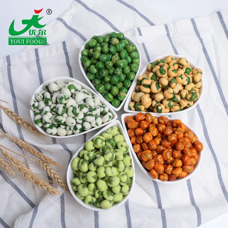  Hot Selling Sriracha Coated Green Peas Spicy Snacks Wholesale