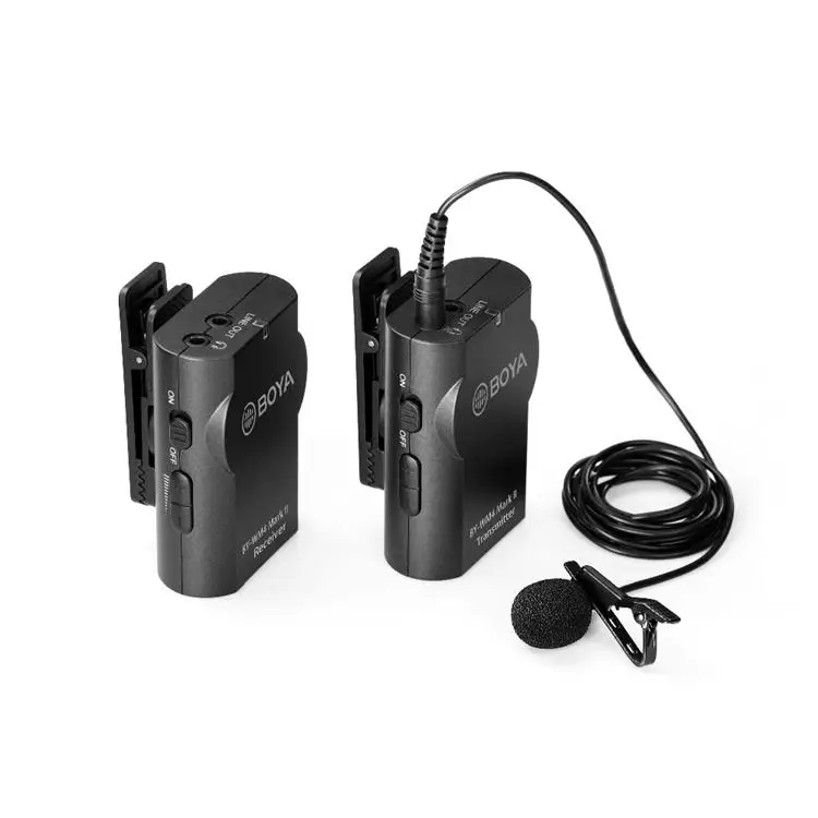 Boya BY-WM4 MK II Wireless Studio Condenser Microphone System Lavalier Interview Mic for iPhone Canon Nikon Camera Smooth 4