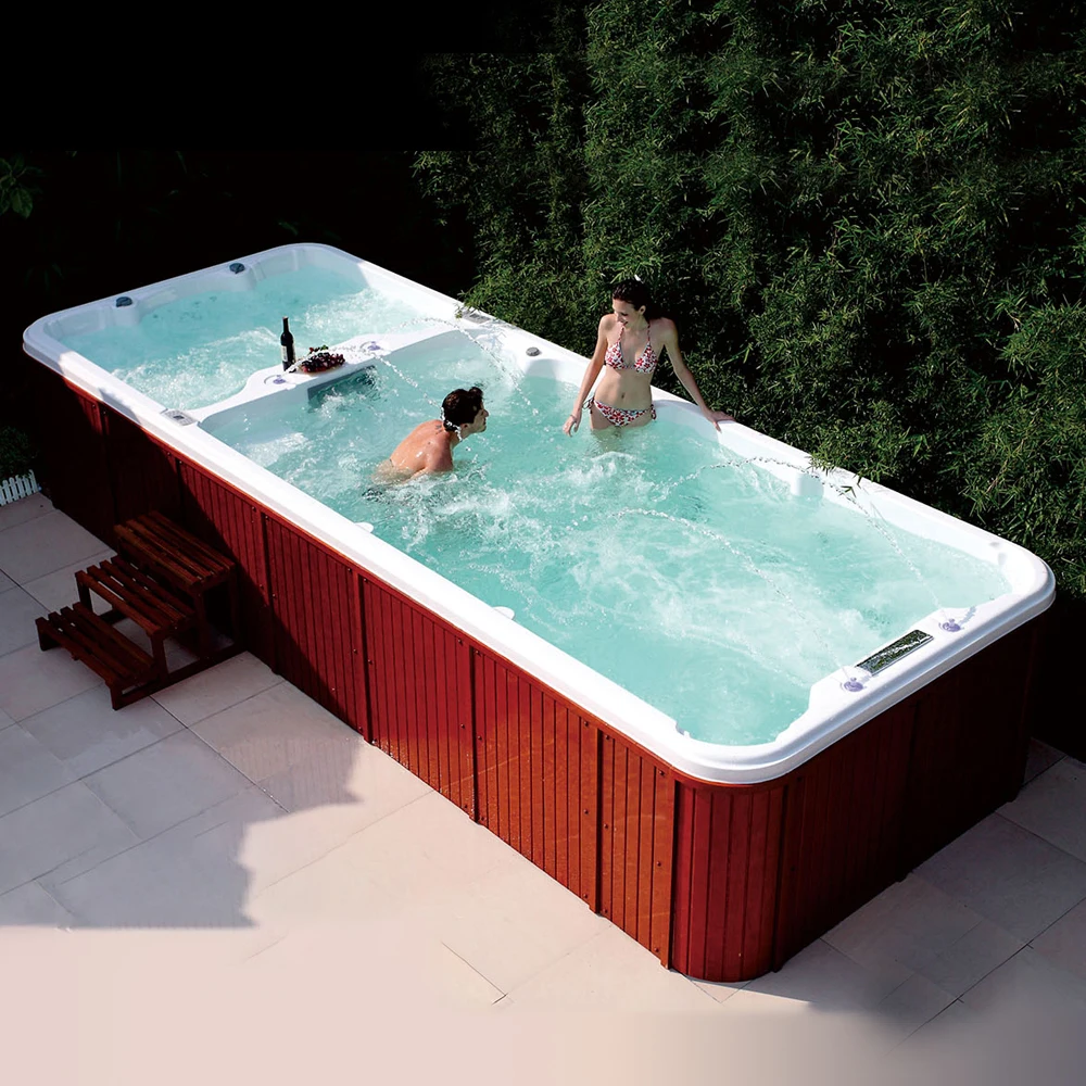CE approved freestanding acrylic swimming pool whirlpool massage large outdoor balboa swim spa