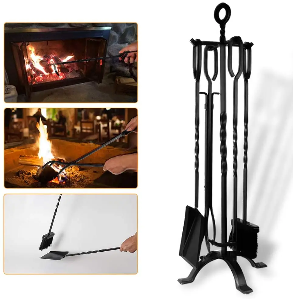 New Design Wood Fireplace Tools Fireplace Accessories Tool Set Modern Fireplace Tools For Stove Firewood Rack