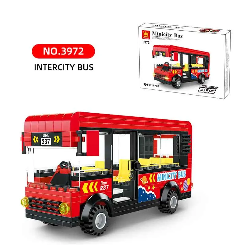 3972 Transportation Series Double-decker Bus School Sightseeing Bus Block Sets Building Block for Children Christmas