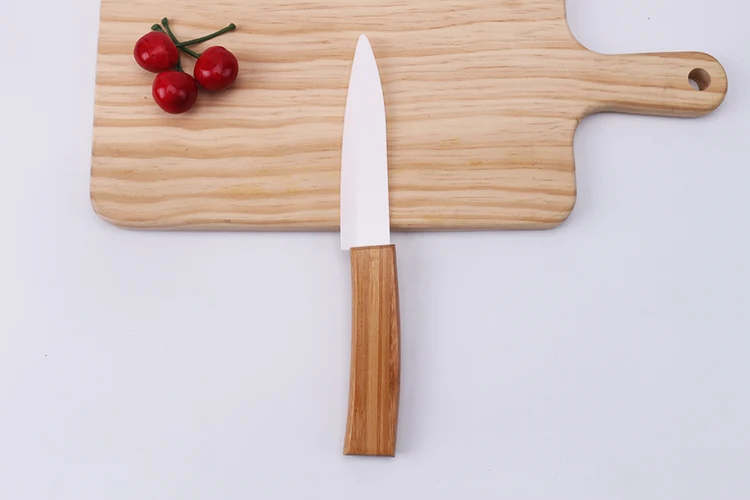5 inch bamboo handle utility chef ceramic knife for kitchen cooking fruit