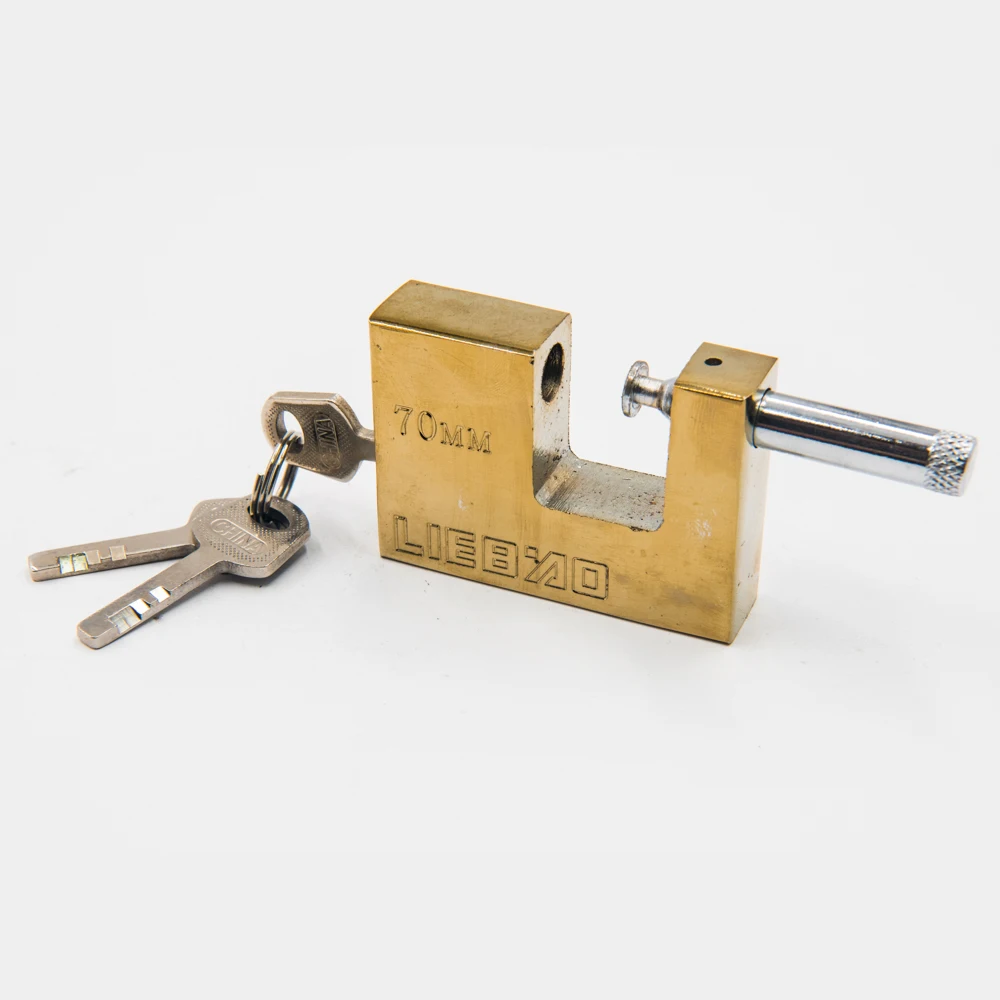 100mm Lock good Quality custom logo master key safety brass color padlock