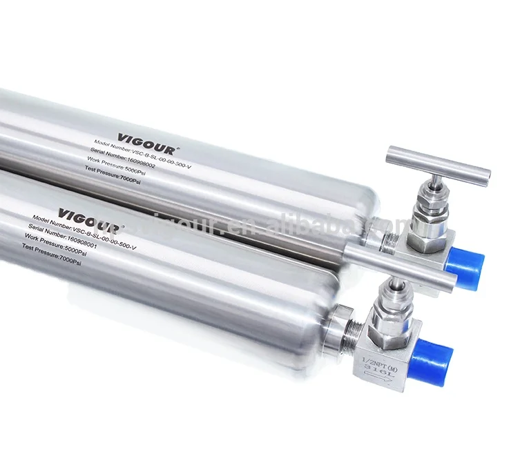 SS304 316L 2 Ways gas sampler cylinder sampling cylinder