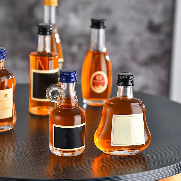 Wholesale 50ml Clear Mini Glass Liquor Bottle Various Styles for Tequila Gin Whisky Empty Glass Liquor Bottle