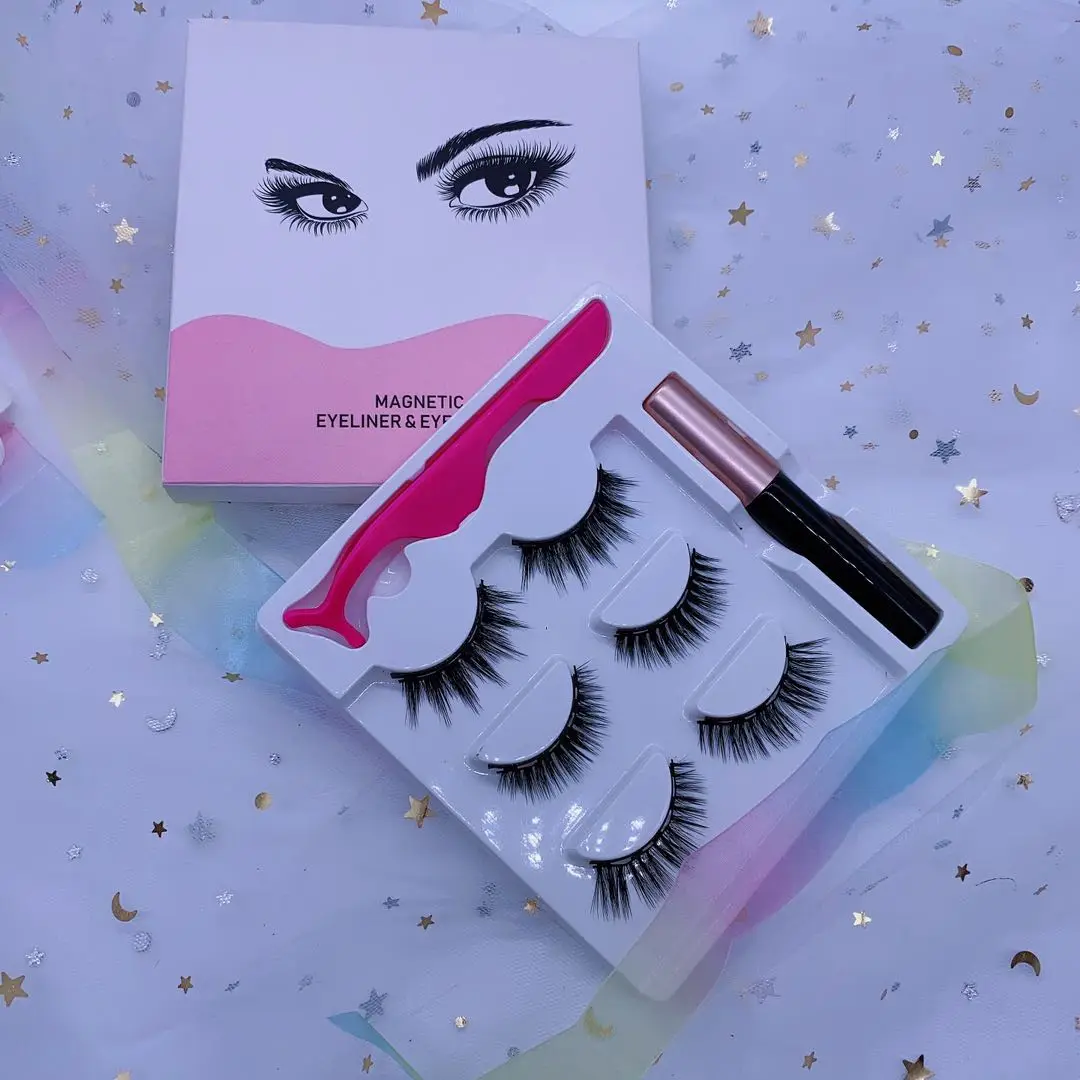 2020-2021 hot sale wholesale faux mink eyelash magnetic eyelashes eyeliner lashes