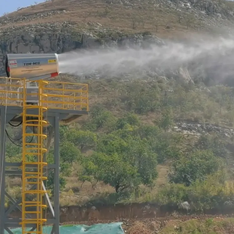 Mobile Dust Suppression Fog Cannon 100m Trailer Water Mist Cannon Dust Reduction in Mining or Construction Sites