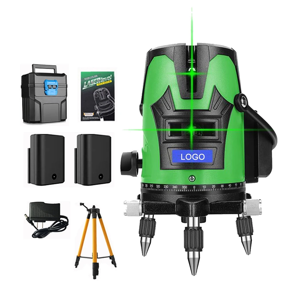 Ufit 2 lines tripod rotating laser level with receiver laser land leveler 360 degree laser level