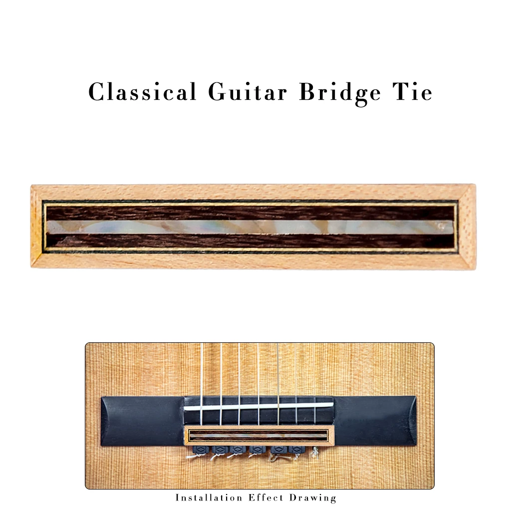 NAOMI Guitar Bridge Tie Block for Classical Guitar String Ties Guitar DIY Replacement Inlay Wood Luthier