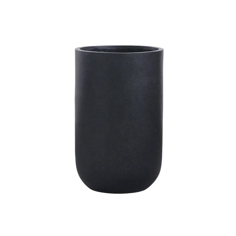 Nordic design round shape fiberglass cement flower pot with drainage hole for home garden decor