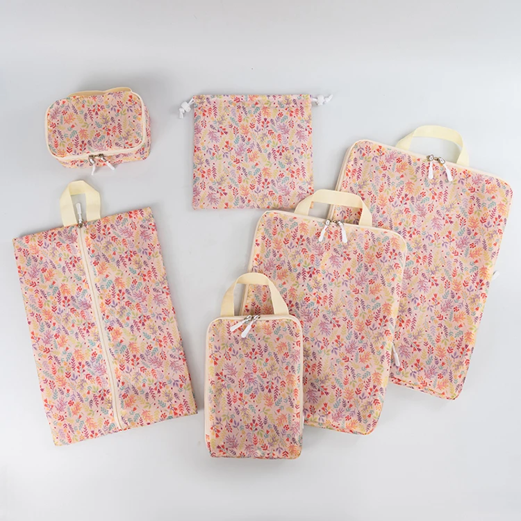 custom print 6set compression packing cubes for travel lightweight expandable travel organizer cubes