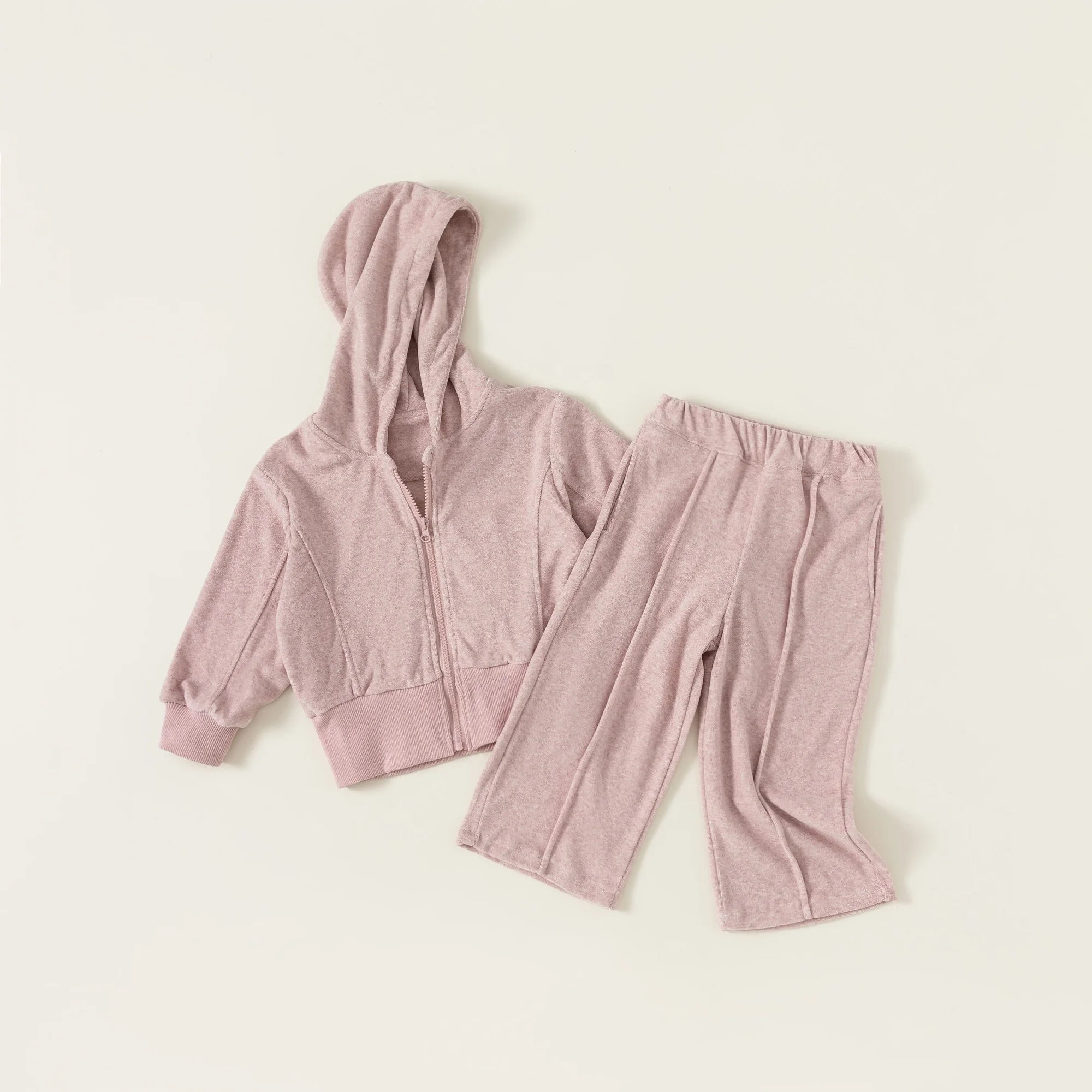 wholesale kids wears girls Casual minimalist elastic pink warm flannel outdoor sports set autumn 2pcs suit 1-10years girls baby