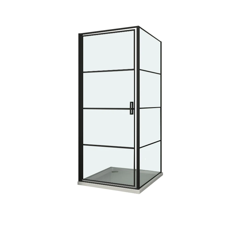 Belgian Dutch Market hot selling 90x90 Square Aluminum black frame shower enclosure for europe