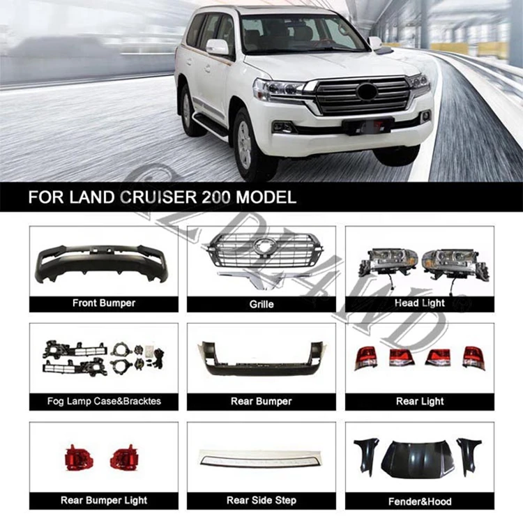 Facelift Body Kits For Land Cruiser Prado 200 08 15 Upgrade To 2016+ FJ200