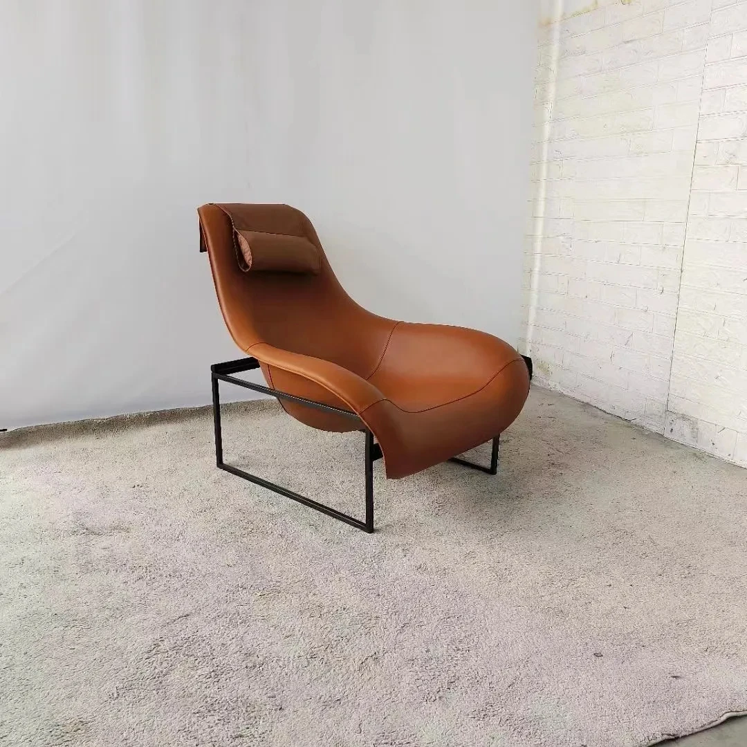 Luxury Living room chair Italy style leather cafe chair leisure armchair for hotel room lounge sofa chair