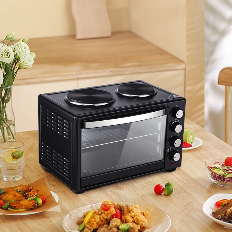 40L Multifunctional Electric Oven Equipped With 2 Electric Stoves for Baking, Baking, Egg Tarts, Pizza, Household Use