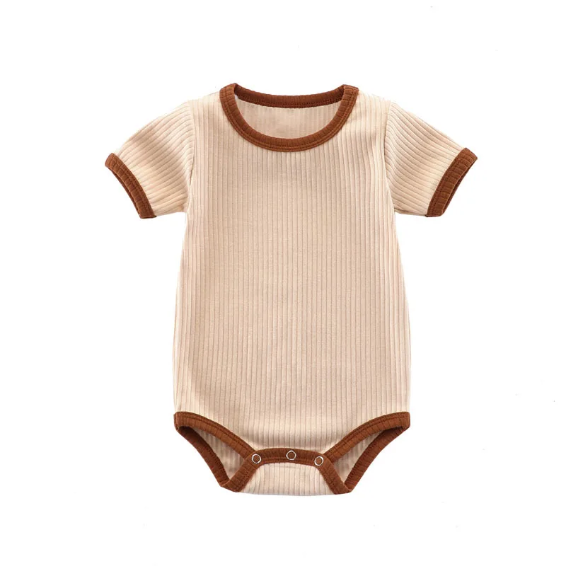 Organic Baby Romper Jumpsuit Newborn Baby Clothes Cute Winter Style Jumpsuit 100% Ribbed Cotton Adorable Solid Color Custom 1000