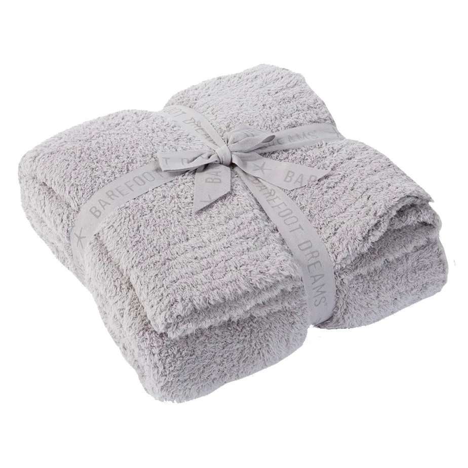 Knit Throw Blanket Super Soft Warm Blanket for Couch Lightweight Fluffy Blanket for Bed Sofa 50x60 Inches Rust
