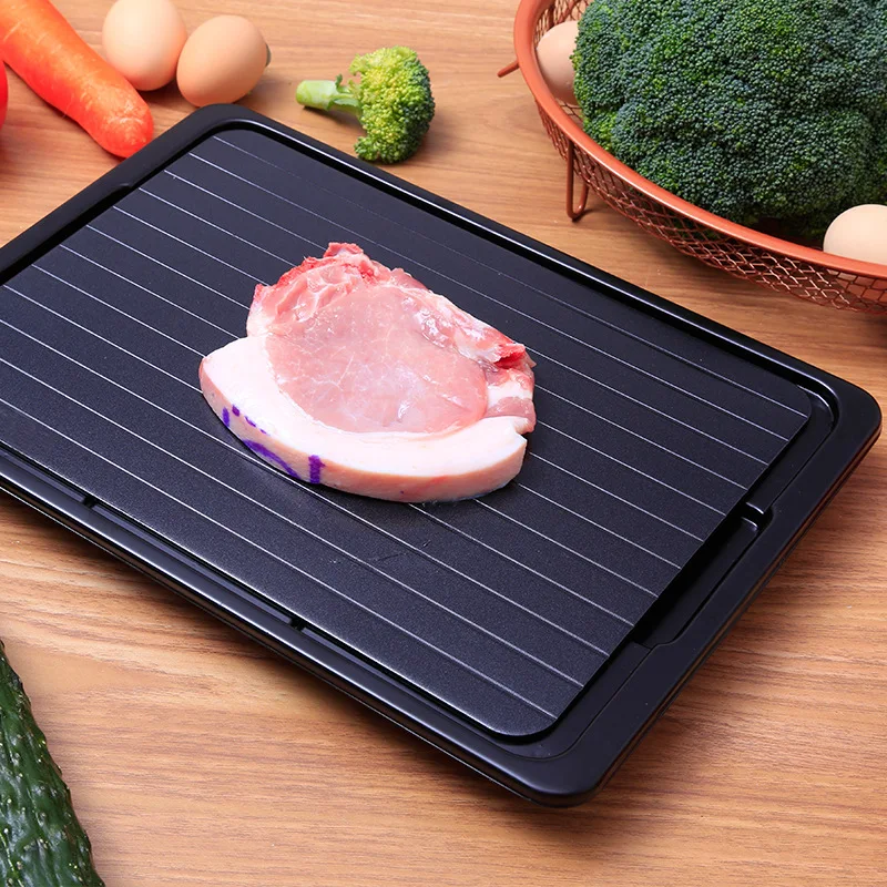 
 Алюминиевая пластина для быстрого размораживания замороженных продуктов, волшебная пластина для быстрого размораживания мяса, тарелка для размораживания, поставщик Amazon  