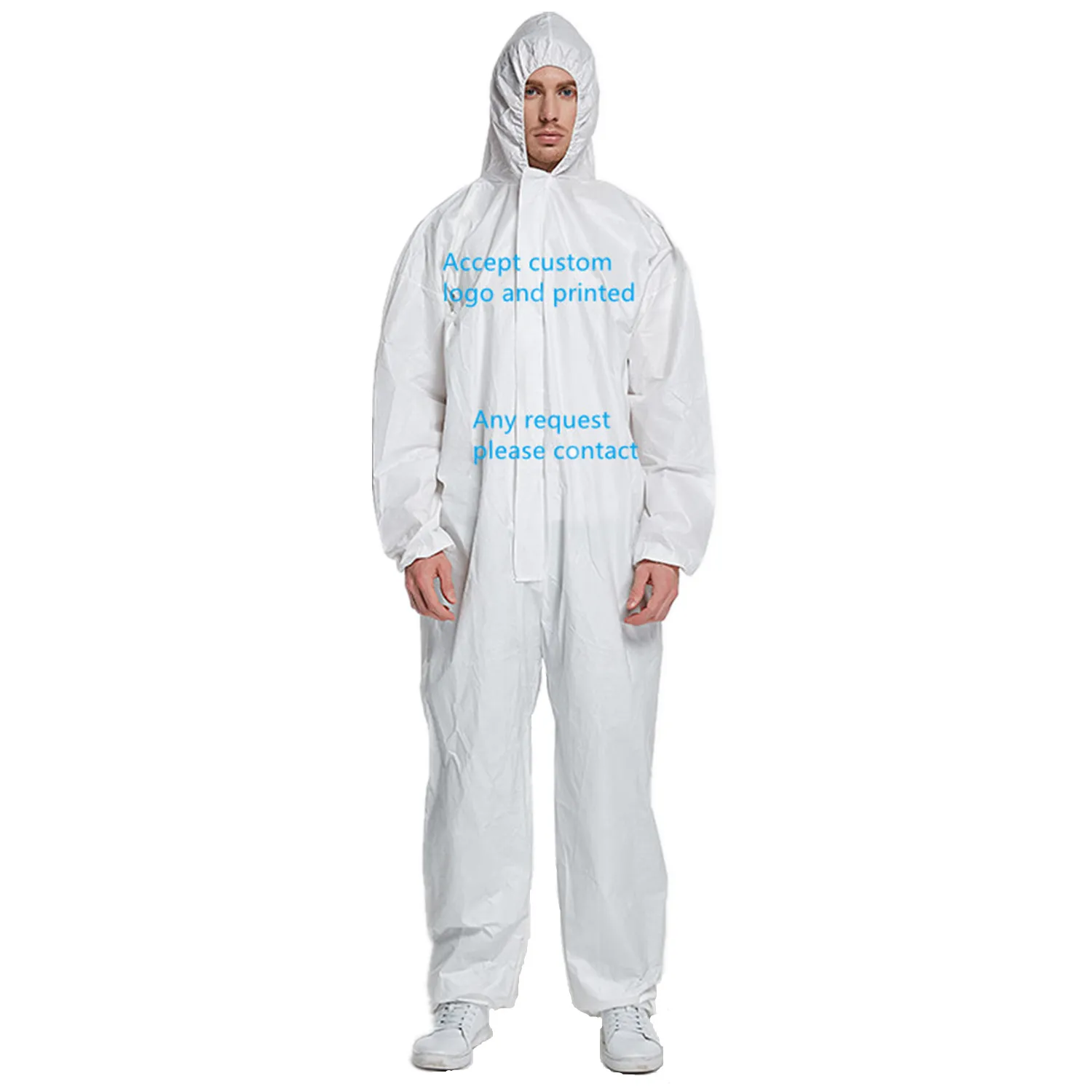 SJ Custom LOGO Printed Hazmat Suits Disposable Coveralls Suit Medical Protective Overall PPE Coveralls