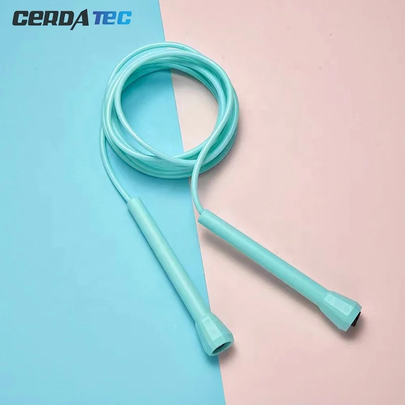 Pink Green Blue Black Children Eco Plastic Handle  Adjustable Length Adult Speed Colorful  Non-Slip PVC Skipping Jump Ropes