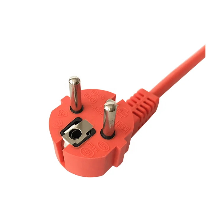 European Standard 3 pin Schuko German Plug Male To Female Rechargeable AC Power Extension Cord