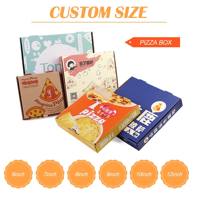 Custom Printed Logo Corrugated Paper Pizza Boxes Paper Boxes Wholesale