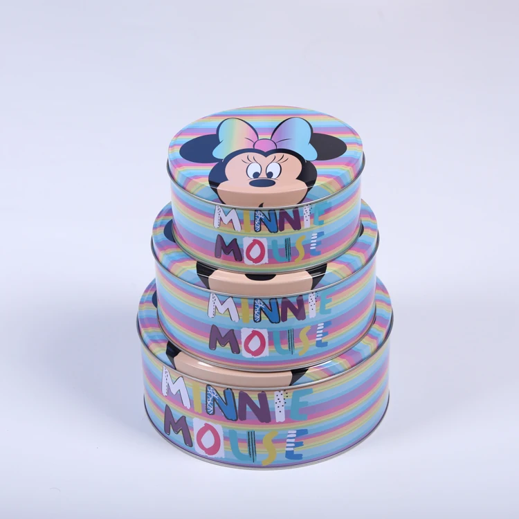Mickey mouse food packing cake chocolate container tin box